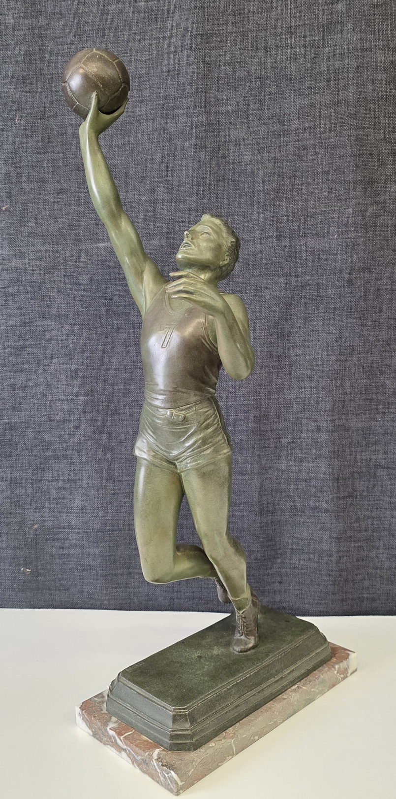 A French Art Deco Basketball Statuette